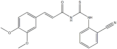 N-(2-cyanophenyl)-N'-[(E)-3-(3,4-dimethoxyphenyl)-2-propenoyl]thiourea Struktur