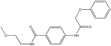 N-(2-methoxyethyl)-4-[(2-phenoxyacetyl)amino]benzamide,,结构式