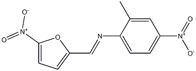 2-methyl-4-nitro-N-[(E)-(5-nitro-2-furyl)methylidene]aniline,,结构式