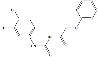 N-(3,4-dichlorophenyl)-N'-(2-phenoxyacetyl)thiourea 化学構造式