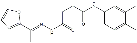 N-(3,4-dimethylphenyl)-4-{2-[(E)-1-(2-furyl)ethylidene]hydrazino}-4-oxobutanamide Struktur