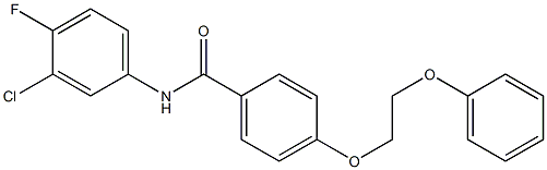 N-(3-chloro-4-fluorophenyl)-4-(2-phenoxyethoxy)benzamide 化学構造式