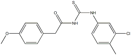 N-(3-chloro-4-methylphenyl)-N'-[2-(4-methoxyphenyl)acetyl]thiourea Struktur
