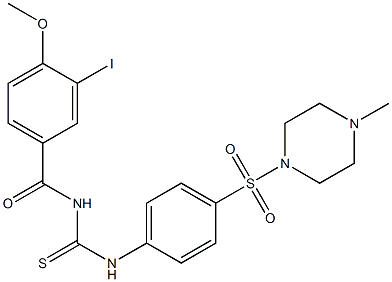 N-(3-iodo-4-methoxybenzoyl)-N'-{4-[(4-methyl-1-piperazinyl)sulfonyl]phenyl}thiourea Struktur