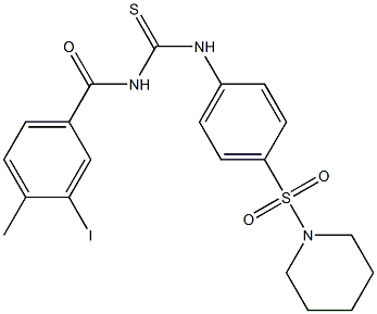 N-(3-iodo-4-methylbenzoyl)-N'-[4-(1-piperidinylsulfonyl)phenyl]thiourea Structure