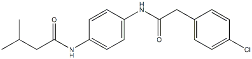 N-(4-{[2-(4-chlorophenyl)acetyl]amino}phenyl)-3-methylbutanamide 化学構造式