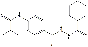 N-(4-{[2-(cyclohexylcarbonyl)hydrazino]carbonyl}phenyl)-2-methylpropanamide,,结构式