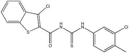 N-[(3-chloro-1-benzothiophen-2-yl)carbonyl]-N'-(3-chloro-4-methylphenyl)thiourea Struktur