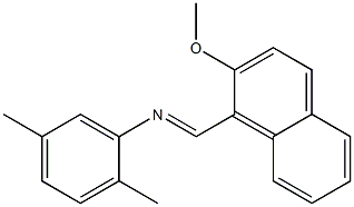 N-(2,5-dimethylphenyl)-N-[(E)-(2-methoxy-1-naphthyl)methylidene]amine 化学構造式