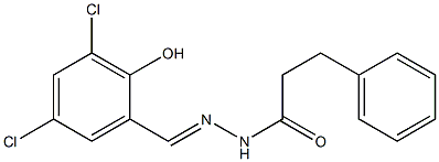 N'-[(E)-(3,5-dichloro-2-hydroxyphenyl)methylidene]-3-phenylpropanohydrazide Struktur