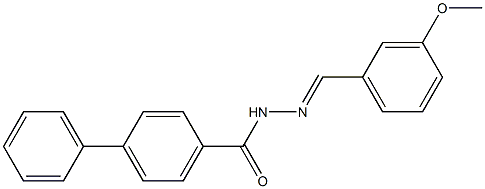 N'-[(E)-(3-methoxyphenyl)methylidene][1,1'-biphenyl]-4-carbohydrazide 结构式
