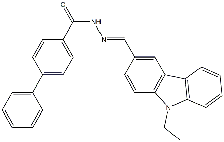 N'-[(E)-(9-ethyl-9H-carbazol-3-yl)methylidene][1,1'-biphenyl]-4-carbohydrazide Structure