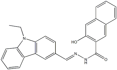 N'-[(E)-(9-ethyl-9H-carbazol-3-yl)methylidene]-3-hydroxy-2-naphthohydrazide Struktur