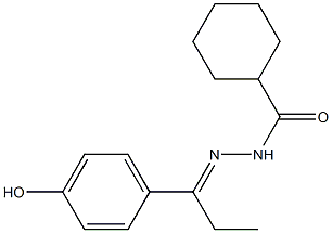 N'-[(E)-1-(4-hydroxyphenyl)propylidene]cyclohexanecarbohydrazide Structure