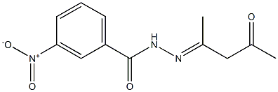 N'-[(E)-1-methyl-3-oxobutylidene]-3-nitrobenzohydrazide 化学構造式