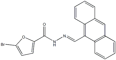 N'-[(E)-9-anthrylmethylidene]-5-bromo-2-furohydrazide 化学構造式