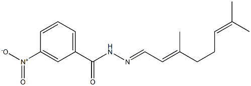 N'-[(E,2E)-3,7-dimethyl-2,6-octadienylidene]-3-nitrobenzohydrazide Struktur