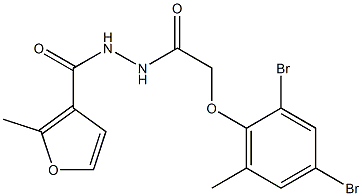 N'-[2-(2,4-dibromo-6-methylphenoxy)acetyl]-2-methyl-3-furohydrazide Structure