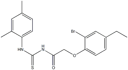  N-[2-(2-bromo-4-ethylphenoxy)acetyl]-N'-(2,4-dimethylphenyl)thiourea