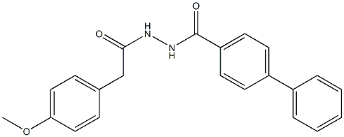 N'-[2-(4-methoxyphenyl)acetyl][1,1'-biphenyl]-4-carbohydrazide Structure