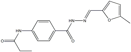 N-[4-({2-[(E)-(5-methyl-2-furyl)methylidene]hydrazino}carbonyl)phenyl]propanamide,,结构式