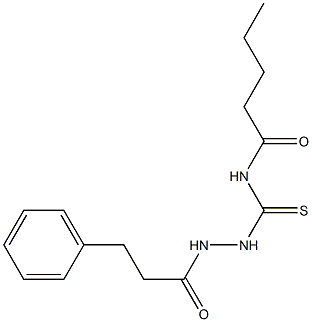 N-{[2-(3-phenylpropanoyl)hydrazino]carbothioyl}pentanamide Structure