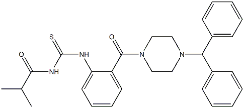 N-{2-[(4-benzhydryl-1-piperazinyl)carbonyl]phenyl}-N'-isobutyrylthiourea 结构式