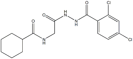 N-{2-[2-(2,4-dichlorobenzoyl)hydrazino]-2-oxoethyl}cyclohexanecarboxamide 结构式