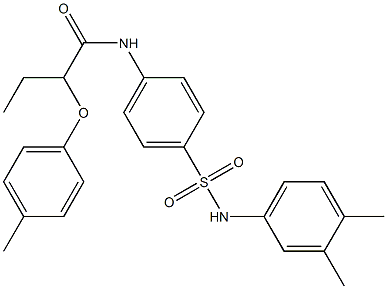 N-{4-[(3,4-dimethylanilino)sulfonyl]phenyl}-2-(4-methylphenoxy)butanamide,,结构式