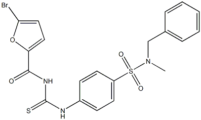 N-benzyl-4-({[(5-bromo-2-furoyl)amino]carbothioyl}amino)-N-methylbenzenesulfonamide 化学構造式