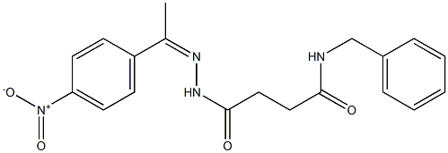 N-benzyl-4-{2-[(Z)-1-(4-nitrophenyl)ethylidene]hydrazino}-4-oxobutanamide Structure