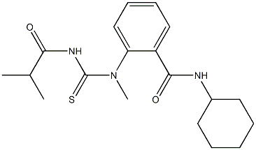 N-cyclohexyl-2-[[(isobutyrylamino)carbothioyl](methyl)amino]benzamide,,结构式