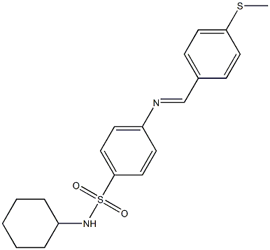 N-cyclohexyl-4-({(E)-[4-(methylsulfanyl)phenyl]methylidene}amino)benzenesulfonamide 结构式