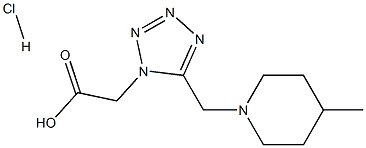 {5-[(4-methylpiperidin-1-yl)methyl]-1H-tetrazol-1-yl}acetic acid hydrochloride,,结构式