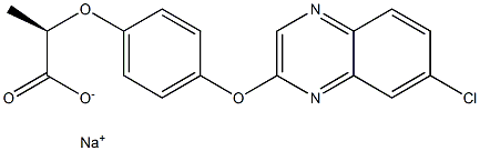 Sodium (R)-2-(4-(7-chloroquinoxalin-2-yloxy)phenoxy)propanoate 化学構造式