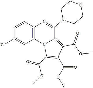 8-クロロ-4-モルホリノピロロ[1,2-a]キノキサリン-1,2,3-トリカルボン酸トリメチル 化学構造式