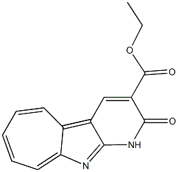 1,2-ジヒドロ-2-オキソシクロヘプタ[4,5]ピロロ[2,3-b]ピリジン-3-カルボン酸エチル 化学構造式
