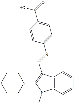 1-Methyl-3-[[(4-carboxyphenyl)imino]methyl]-2-piperidino-1H-indole