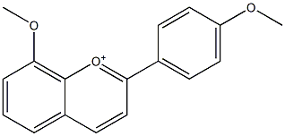 8-メトキシ-2-(4-メトキシフェニル)クロメニリウム 化学構造式