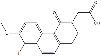 1,2,3,4-Tetrahydro-7-iodo-8-methoxy-1-oxobenz[h]isoquinoline-2-acetic acid 结构式