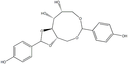 1-O,6-O:2-O,3-O-Bis(4-hydroxybenzylidene)-D-glucitol,,结构式