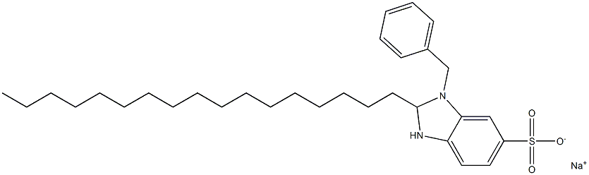 1-ベンジル-2,3-ジヒドロ-2-ヘプタデシル-1H-ベンゾイミダゾール-6-スルホン酸ナトリウム 化学構造式