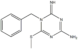 1-Benzyl-2-imino-4-amino-6-(methylthio)-1,2-dihydro-1,3,5-triazine Struktur