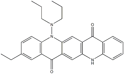 5-(ジプロピルアミノ)-2-エチル-5,12-ジヒドロキノ[2,3-b]アクリジン-7,14-ジオン 化学構造式