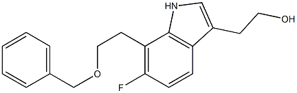 6-フルオロ-7-[2-(ベンジルオキシ)エチル]-3-(2-ヒドロキシエチル)-1H-インドール 化学構造式