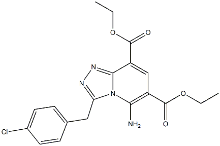 5-Amino-3-(4-chlorobenzyl)-1,2,4-triazolo[4,3-a]pyridine-6,8-dicarboxylic acid diethyl ester,,结构式