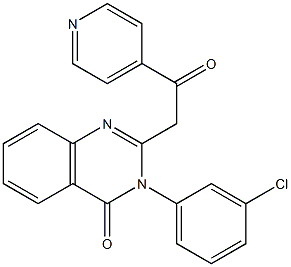 3-(3-Chlorophenyl)-2-(4-pyridinylcarbonylmethyl)quinazolin-4(3H)-one,,结构式