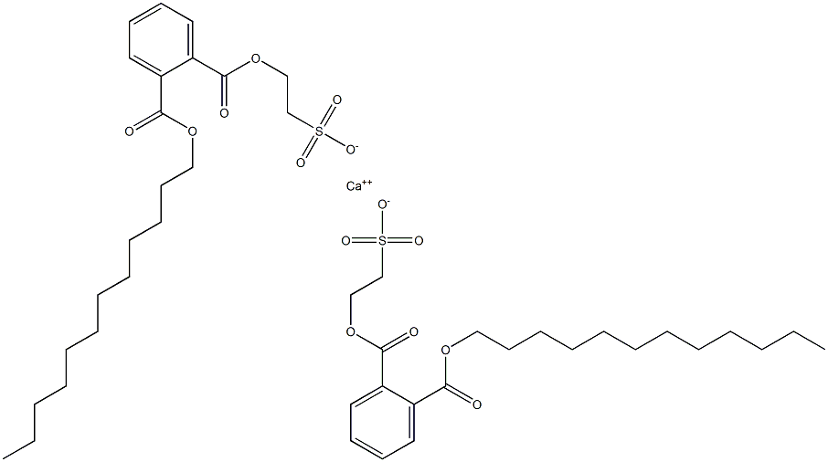 ビス[2-[(2-ドデシルオキシカルボニルフェニル)カルボニルオキシ]エタンスルホン酸]カルシウム 化学構造式