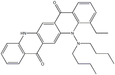 5-(Dibutylamino)-4-ethyl-5,12-dihydroquino[2,3-b]acridine-7,14-dione 结构式