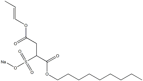 2-(Sodiosulfo)succinic acid 1-nonyl 4-(1-propenyl) ester Struktur